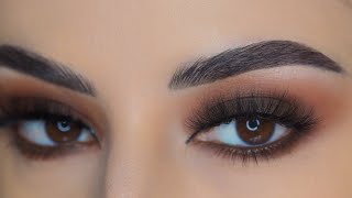 |مكياج سموكي بني سهل جدا للمبتدئين مناسب للاعياد ورأس السنة🤎 | easy brown smokey eyes for beginners