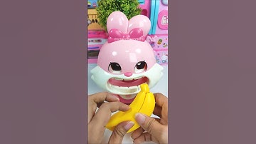 Satisfying with Unboxing & Review Cute Pink Rabbit Eating Fruit Toy Video | ASMR Videos no music