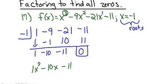 Using synthetic division to find all the zeros
