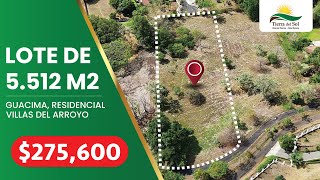 Lote de 5.512 m2 a la venta en el Eco Residencial Villas del Arroyo en Las Vueltas de La Guacima. Lote de 5.512 m2 a la venta en el Eco Residencial Villas del Arroyo en Las Vueltas de La Guacima.