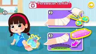 tips pertolongan pertama pada kaki terkilir bersama bayi panda | animasi babybus screenshot 5