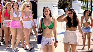 Fort Lauderdale Spring Break 2024 | Miami Bikini Beach 4K | Miami Walking Street Girls | Beach Road