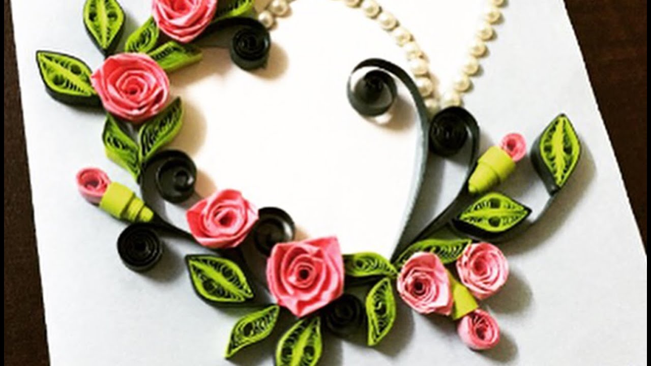 DIY Rose Card Valentine Special Paper Rose Card Paper Quilling Rose
