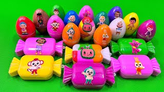 Big Candy Rainbow SLIME Hunting Pinkfong Eggs with CLAY Coloring! Satisfying ASMR Videos