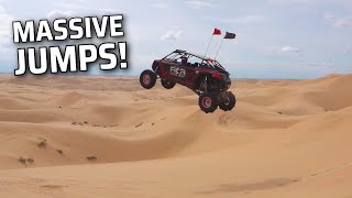 Finding the BIGGEST jumps in Glamis in a RZR Pro R 4 seat!