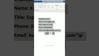 Ms office create barcode #trending #ssc #motivation #gk #excel #computer #words #gkquestion #gkfacts