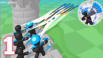Merge Archers : Castle Defense - Gameplay Walktrough Part 1 Level 1 - 5 iOS/Android