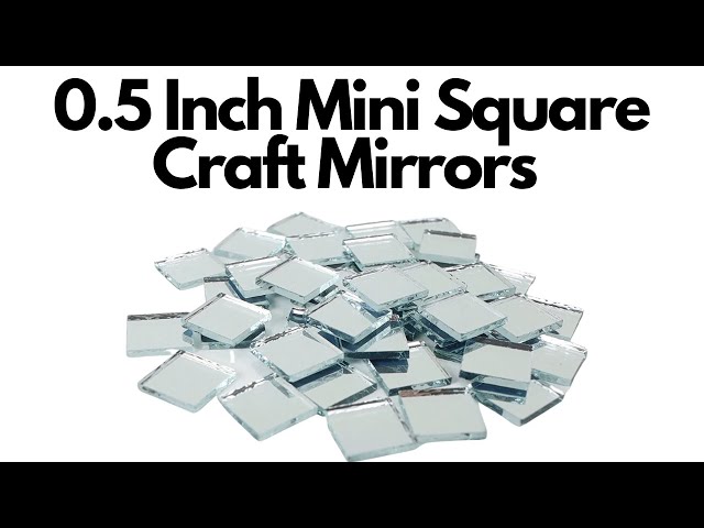 Small Mini Square Craft Mirrors Bulk 0.5 & 1 Inch 100 Pieces Mirror Mosaic  Tiles