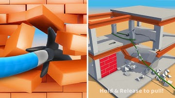 Rope and Demolish 🚧🏗💥 All Levels Gameplay Android, iOS - Building Demolition