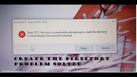 An error occurred while attempting to create an directory...