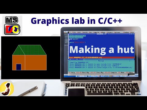 Making a hut by using c graphics | C graphics lab