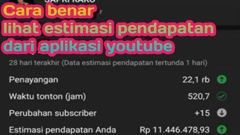 Cara melihat penghasilan youtube sendiri