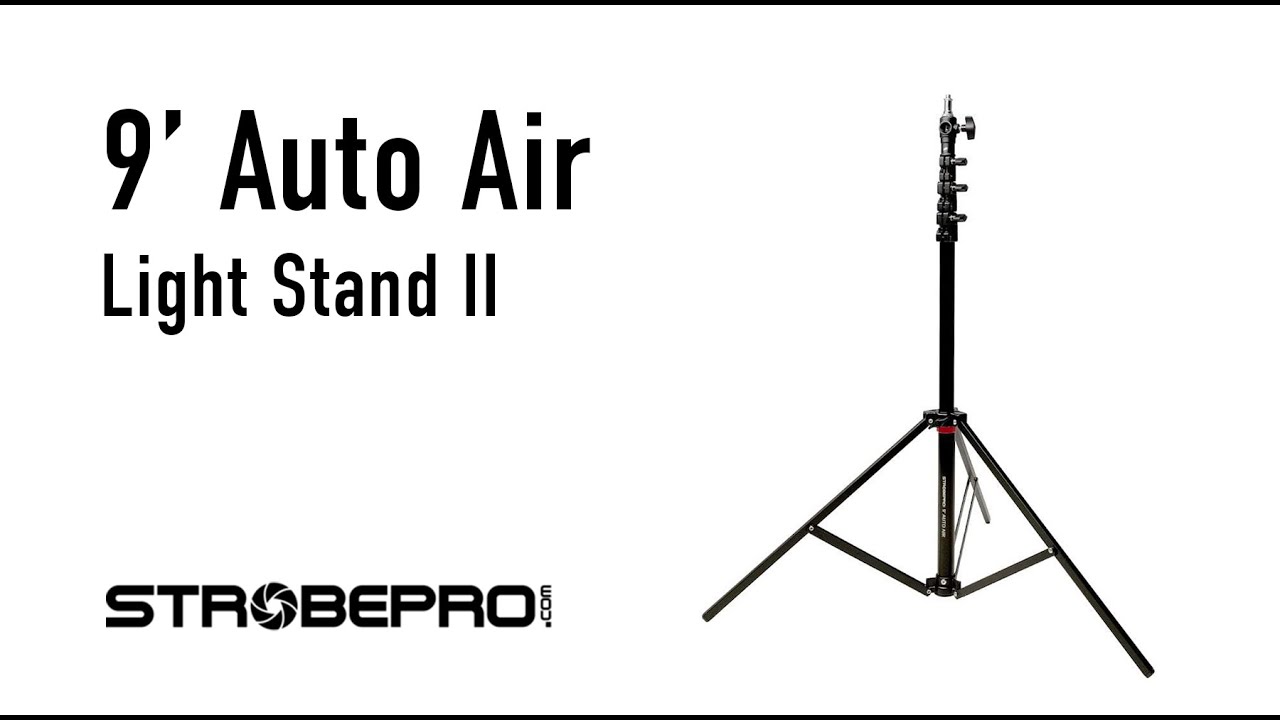 9' Adjustable Air Cushioned Light Stand - Strobepro Studio Lighting