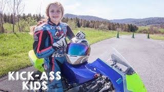 10-Year-Old Motorcyclist Racing The Pros | KICK-ASS KIDS
