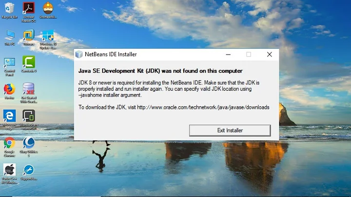 How to solve Java SE Development(JDK) not found error while installing Netbeans IDE