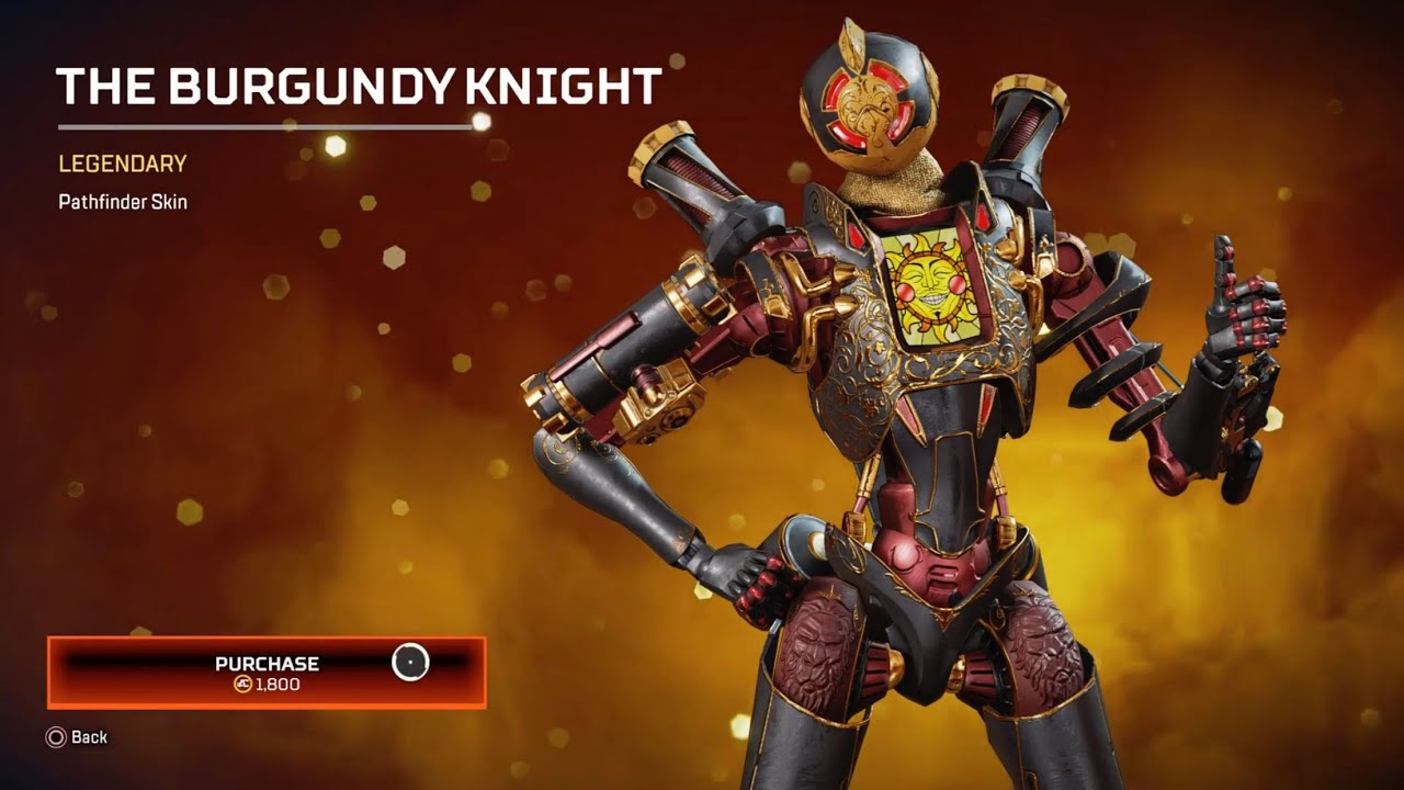 Apex Legends The Burgundy Knight Pathfinder New Skin War Games Event War Machine Tp View Youtube