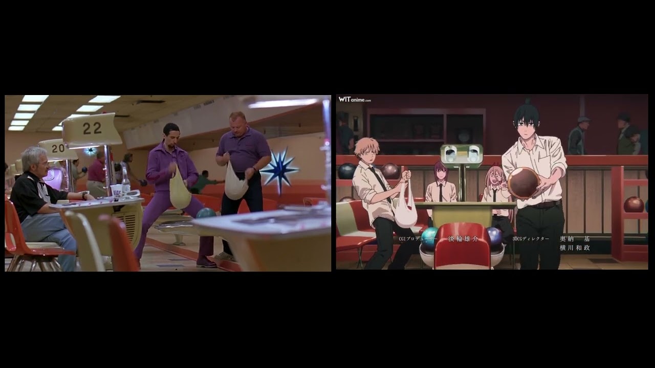 Denji and Jesus Cleaning Bowling Balls Side by Side Chainsaw Man X