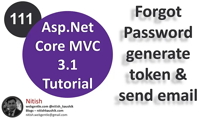 (#111) Forgot password (Reset password) generate token and send email in asp.net core