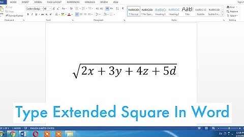 How To Write Extended square Root in Word | Type Extended  Square Root in Microsoft Word