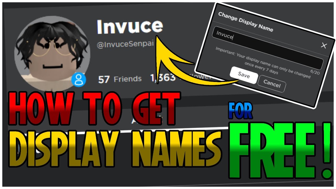 HOW to GET DISPLAY NAMES FOR FREE in ROBLOX YouTube