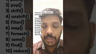 #javascript  Important Array methods |  pop, push, shift, unshift, filter, map, foreach, some, find