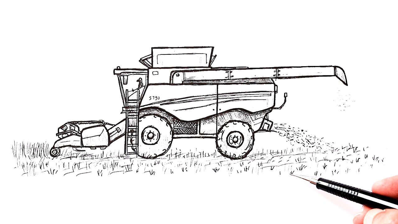 Combine harvester sketch icon. vector illustration © RAStudio (#7885566) |  Stockfresh