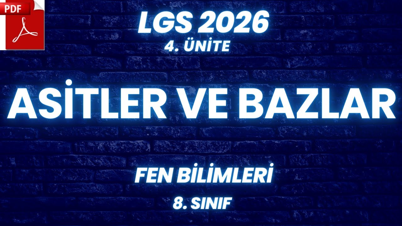 ASİTLER ve BAZLAR | LGS 2026 | FEN BİLİMLERİ 8. SINIF #fenbilimleri   #lgs2026 #asitlervebazlar