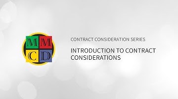 Introduction to Contract Considerations