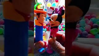 ASMR SATISFYING🌈WOW! TWO TOY STORY | PINK  MICKEY POP UPS LOLLIPOP | MIXED CANDIES #shorts #trending