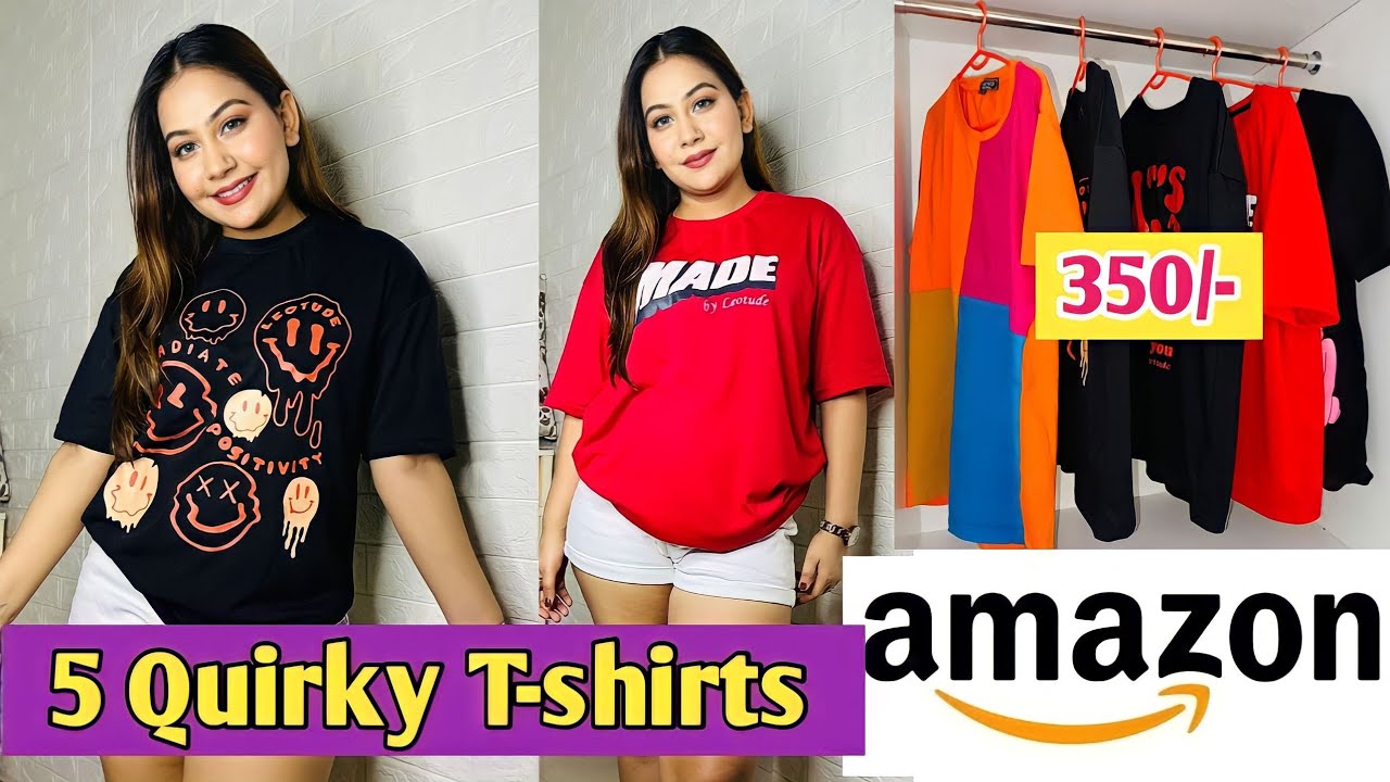 Amazon Trendy Oversized T-shirt Haul | Trendy T-shirt Haul | Summer tops haul