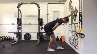 Bodyweight Basics - Split Stance Hinge to Knee to Wall Drill