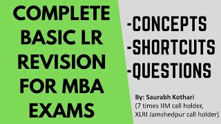 Complete revision of all Logical Reasoning topics for SNAP, CMAT, NMAT, TISS, CET, SRCC