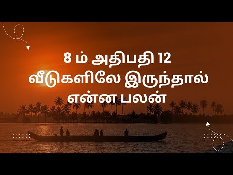 8 ம் அதிபதி 12வீடுகளில் இருந்தால்|எட்டாம் வீடு|#dinapalan#video #அதிபதி#rasipalan #அம்சவள்ளிஜோதிடம் 