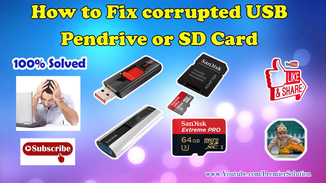 How to repair USB pen drive or SD Card | How to fix USB drive not
