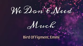 We Don't Need Much - Bird Of Figment, Emmi  (Lyrics video) Enjoy listening to music.