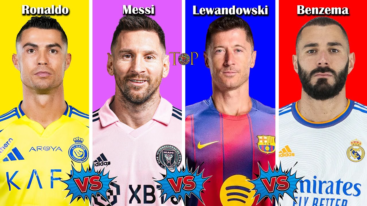 Comparison;Messi vs Ronaldo vs Benzema vs Lewandowski!Who's Your Favorite Player?