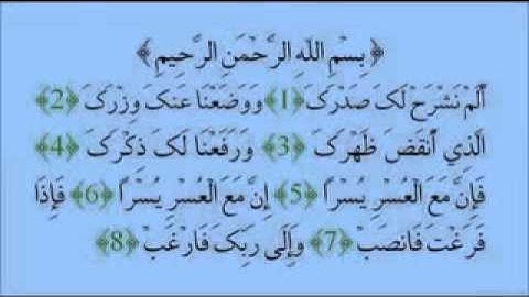 القارئ عبدالله عواد الجهني سورة الشرح