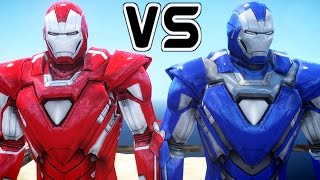 Iron Man Vs Iron Man - Silver Centurion Vs Blue Steel