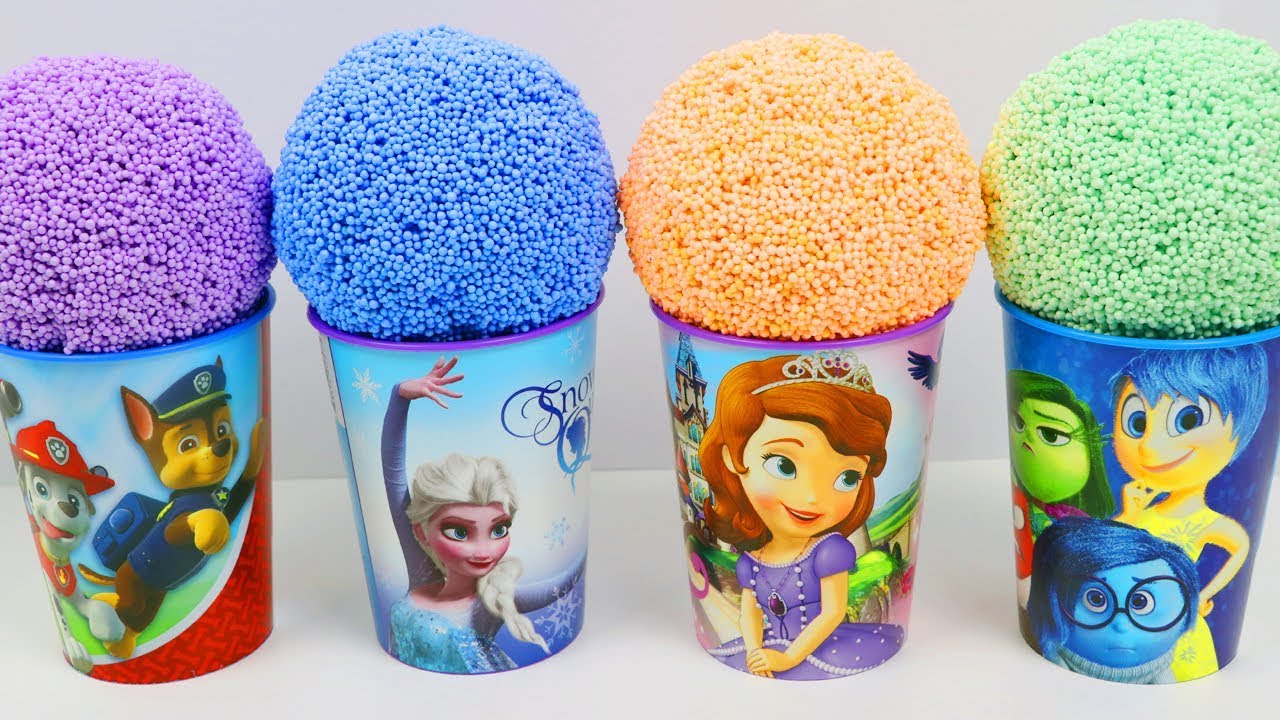 Play Foam Surprise Cups Opening with Paw Patrol, Disney Frozen, Sofia the First, and Inside Out ...