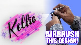 How to Airbrush T-Shirts | Quick and Easy Name Design  | POV T-Shirt Airbrushing (ASMR)