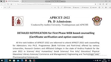 APRCET-2022 || PhD || Web Based Certificate Verification || DSC 98-PART-1