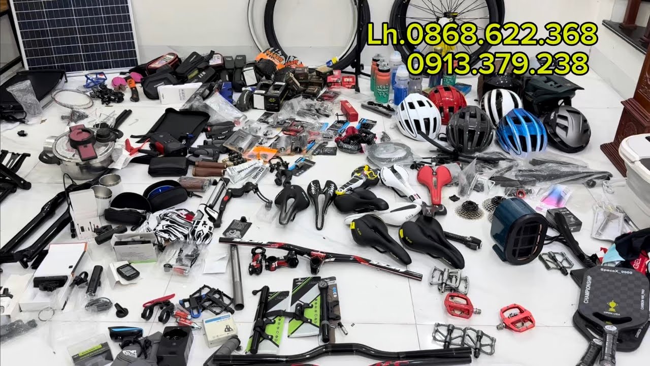 Phụ kiện xe đạp Nhật xả kho 20k-Ghi đông cong Carbon Bontrager-Mũ Trek Mỹ-Dây phanh dây đề Nhật