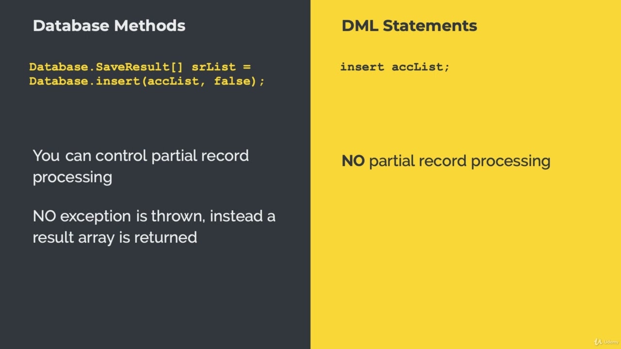 4  Database Methods vs DML Statements
