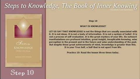 Steps to Knowledge, The Book of Inner Knowing  Step 10