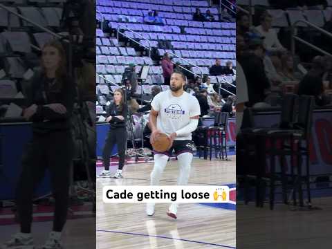 Cade getting ready for the Pistons home opener 👀