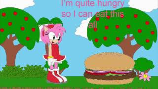 Amy Rose Eats a burger