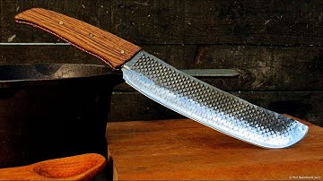 "Kitchen Machete": Knife Forged from a Farrier