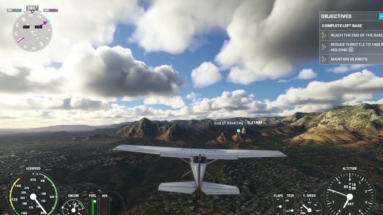 Practicing landing on Cessna 152 - Microsoft Flight Simulator