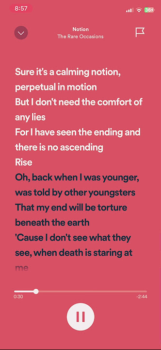 Notion-the rare occasions. Lyrics video