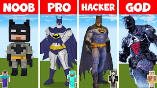 Minecraft NOOB vs PRO vs HACKER vs GOD - BATMAN STATUE HOUSE BUILD CHALLENGE